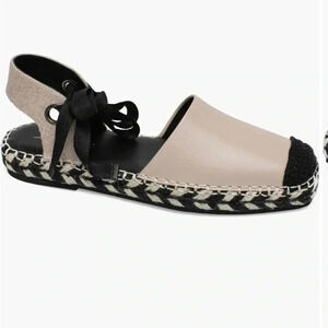 Linea Paolo Women's Ankle Wrap Braided Bottom Espadrille Flats Size 6.5